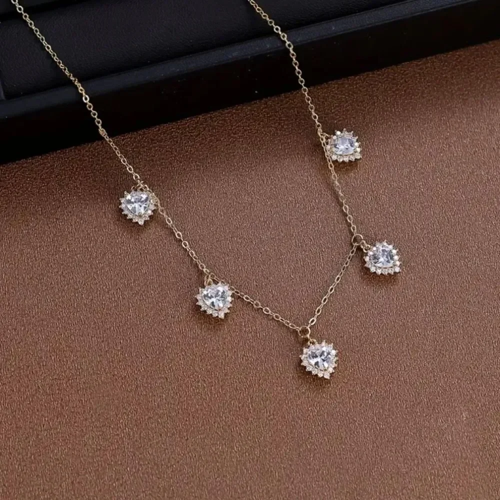 18K Gold Plated Diamond Heart Necklace